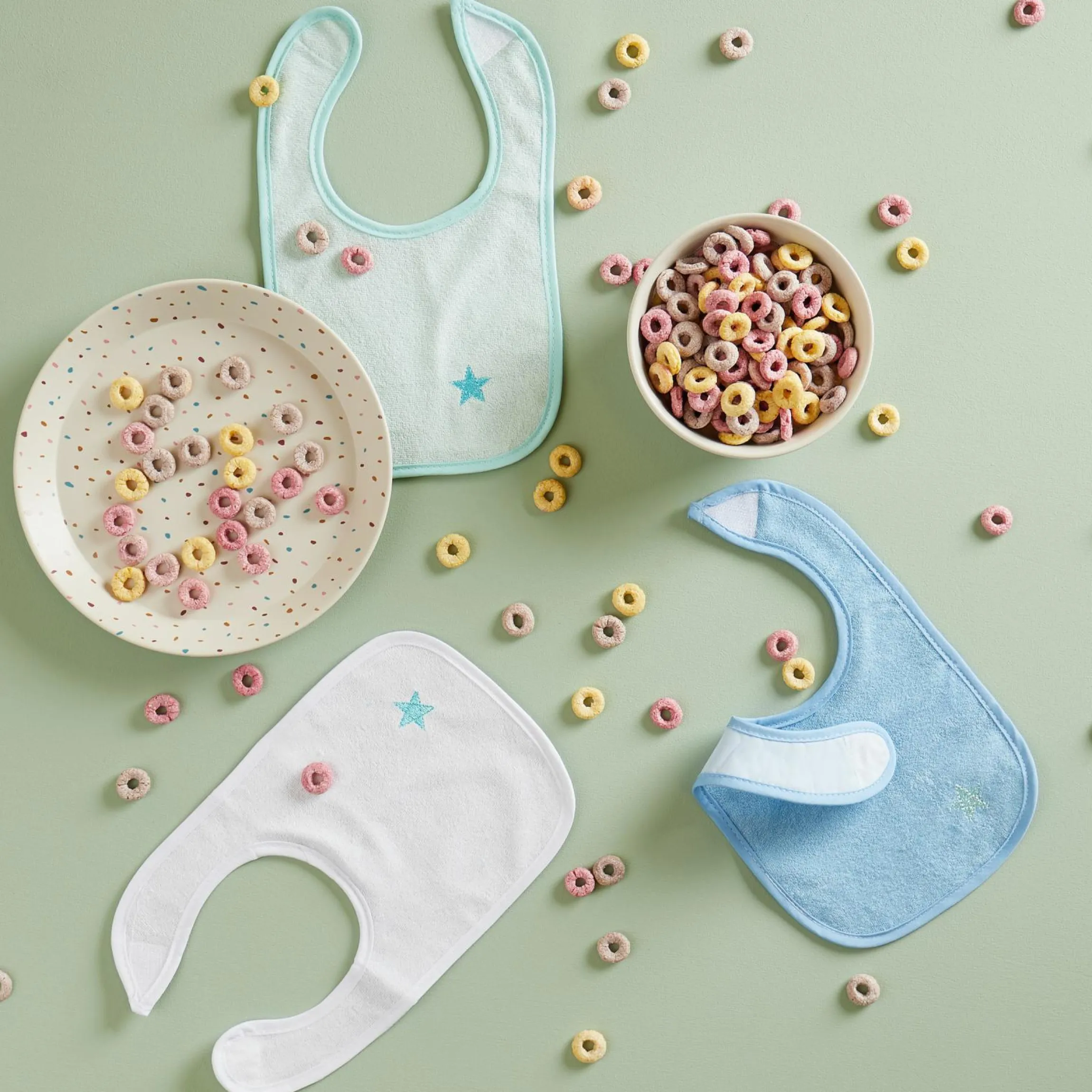 Klett-Lätzchen 4er Pack - Blau