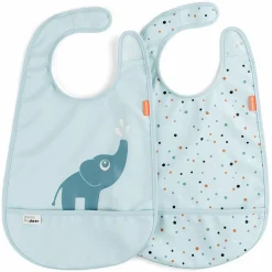 Klett-Lätzchen 2er Pack - Elphee - Blau