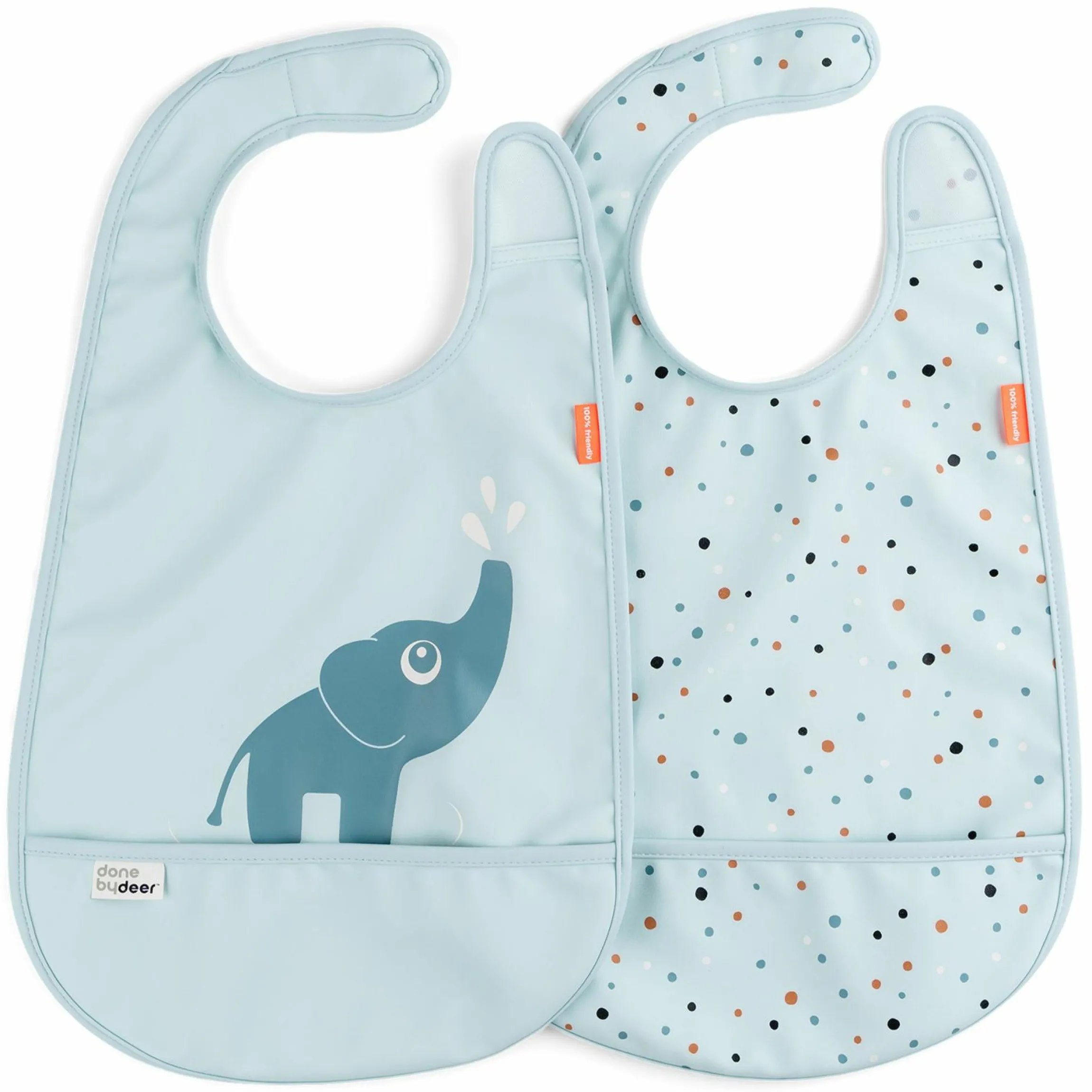 Klett-Lätzchen 2er Pack - Elphee - Blau