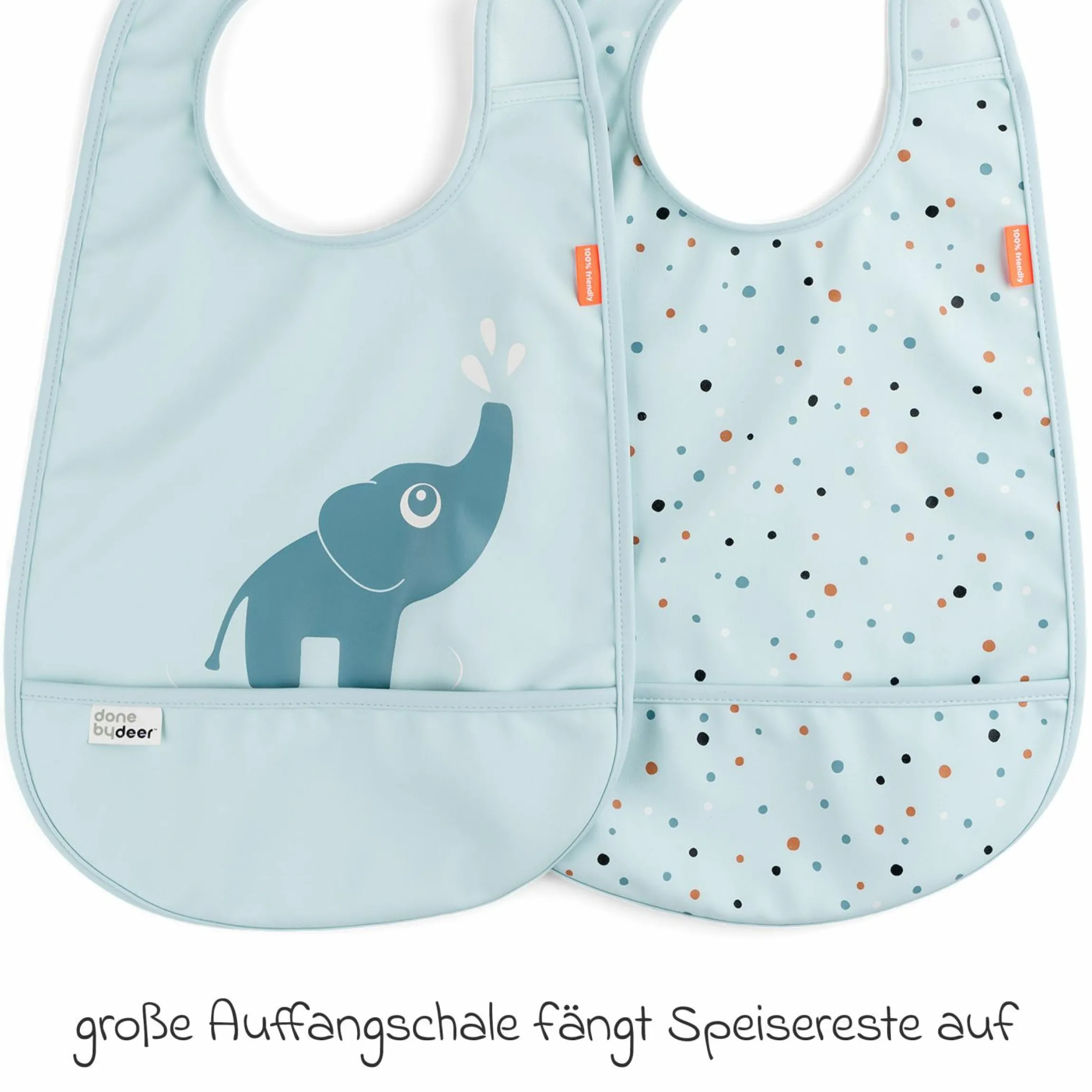 Klett-Lätzchen 2er Pack - Elphee - Blau