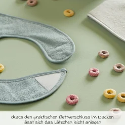 Klett-Lätzchen 5er Pack - Grau