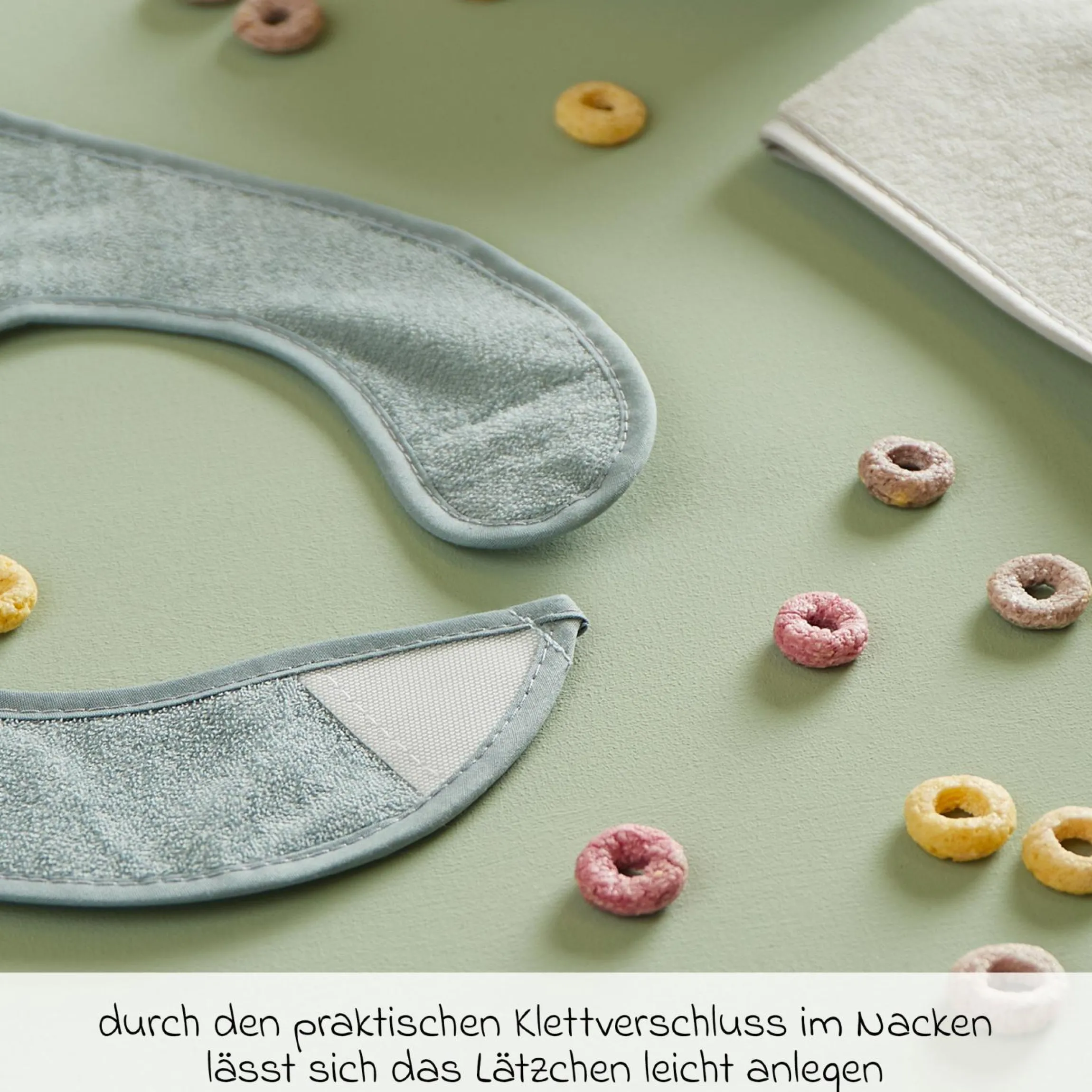 Klett-Lätzchen 5er Pack - Grau