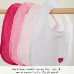 Klett-Lätzchen 4er Pack - Pink Rosa