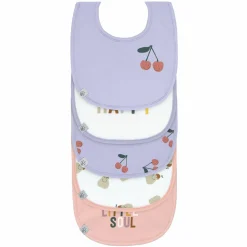 Klett-Lätzchen 5er Pack Bibs aus Bio-Baumwolle - Happy Fruits - Cherry