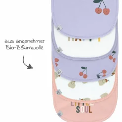 Klett-Lätzchen 5er Pack Bibs aus Bio-Baumwolle - Happy Fruits - Cherry