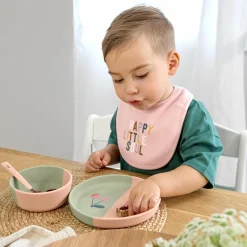 Klett-Lätzchen 5er Pack Bibs aus Bio-Baumwolle - Happy Fruits - Cherry