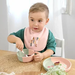 Klett-Lätzchen 5er Pack Bibs aus Bio-Baumwolle - Happy Fruits - Cherry