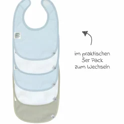 Klett-Lätzchen 5er Pack Bibs aus Bio-Baumwolle - Happy Fruits - Lemon