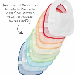 Klett-Lätzchen 10er Pack Frottee mit Folienrückseite