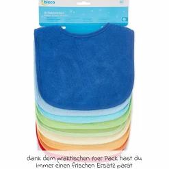 Klett-Lätzchen 10er Pack Frottee mit Folienrückseite