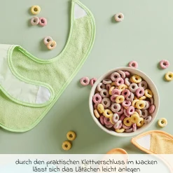 Klett-Lätzchen 10er Pack Frottee mit Folienrückseite