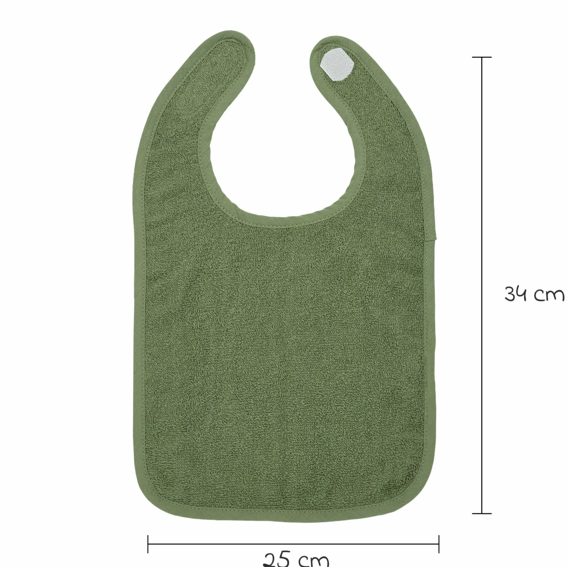 Klett-Lätzchen 3er Pack Frottee 25 x 34 cm - OffWhite / Soft Green / Forest Green