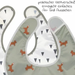 Klett-Lätzchen 2er Pack Lightweight Bib - Little Forest Fox - Olive