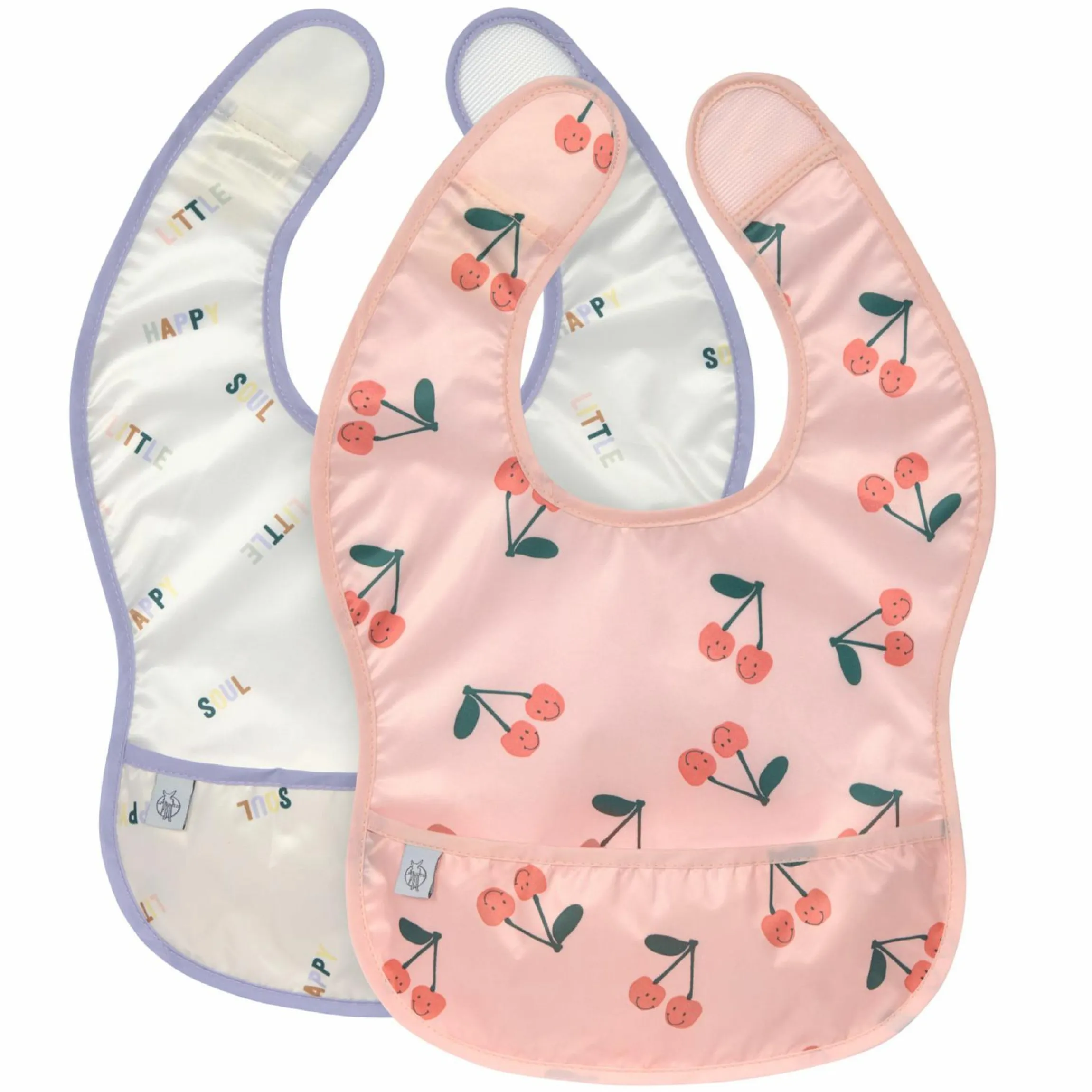 Klett-Lätzchen 2er Pack Lightweight Bib - Happy Fruits - Cherry