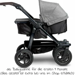Kombi-Einheit (1 x Wanne / Sitz) für Duo 2 - Premium Grau - Kollektion 2025