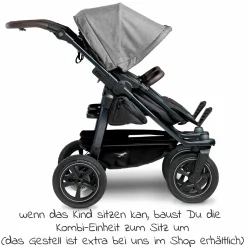 Kombi-Einheit (1 x Wanne / Sitz) für Duo 2 - Premium Grau - Kollektion 2025