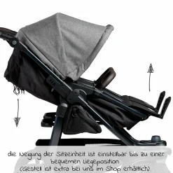 Kombi-Einheit (1 x Wanne / Sitz) für Duo 2 - Premium Grau - Kollektion 2025