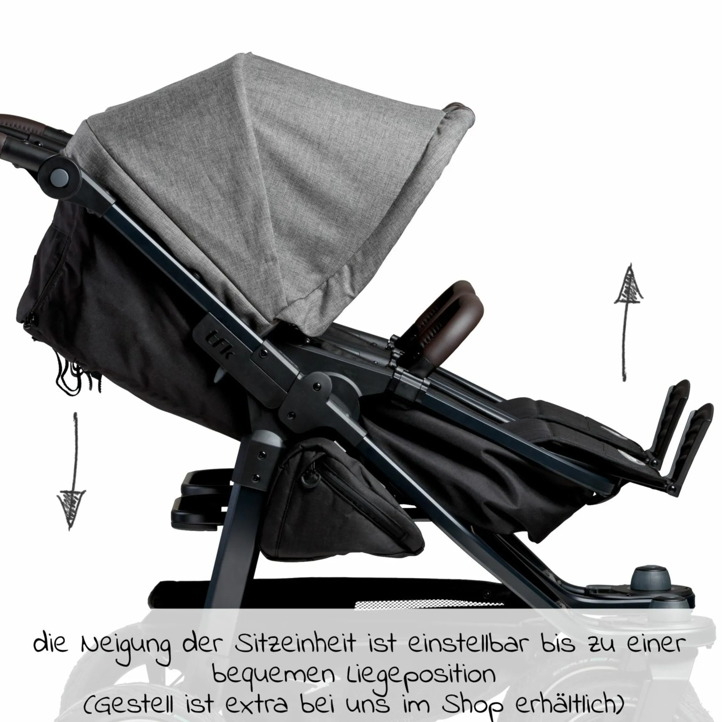 Kombi-Einheit (1 x Wanne / Sitz) für Duo 2 - Premium Grau - Kollektion 2025