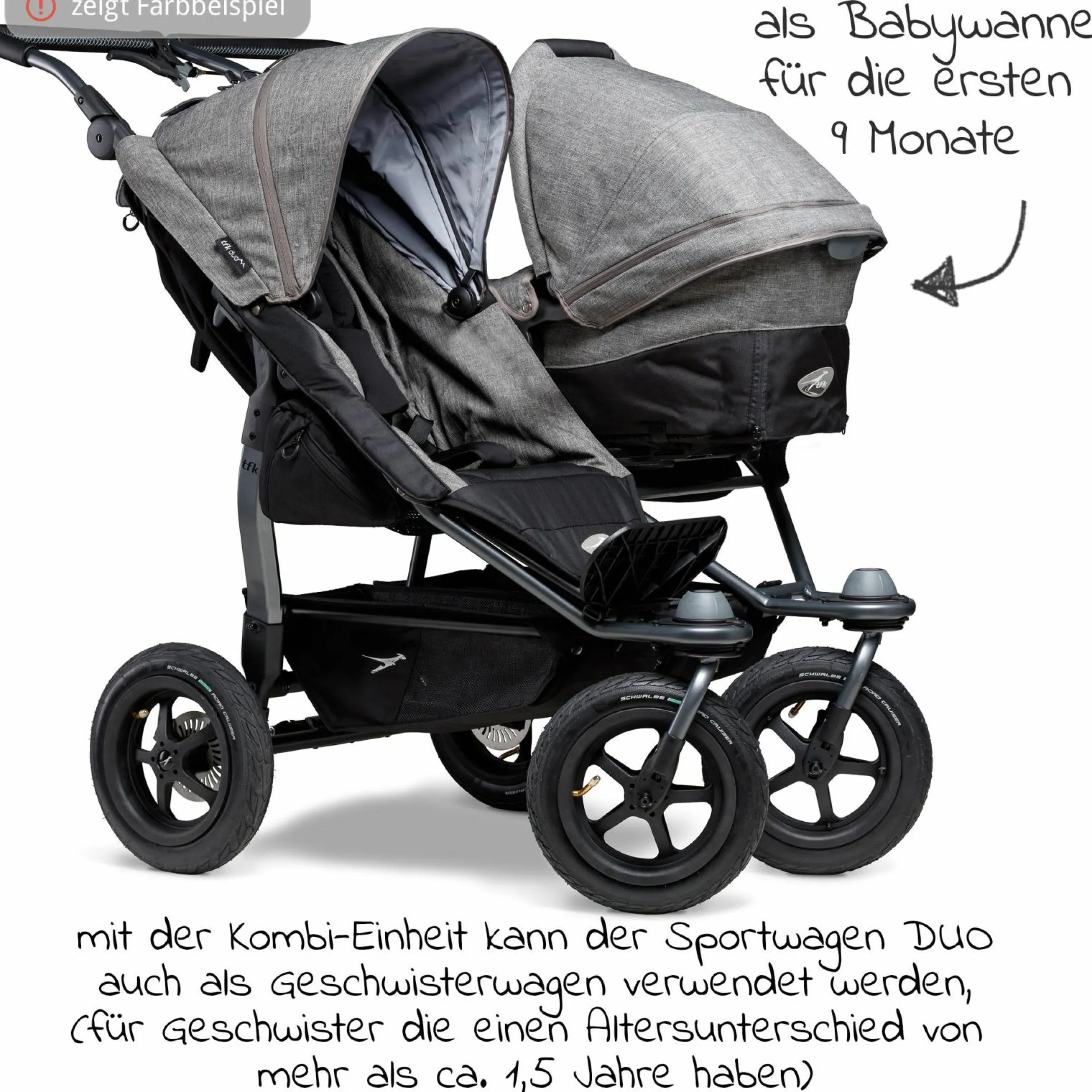 Kombi-Einheit (1 x Wanne & Sitz) für Duo - Glow in the Dark