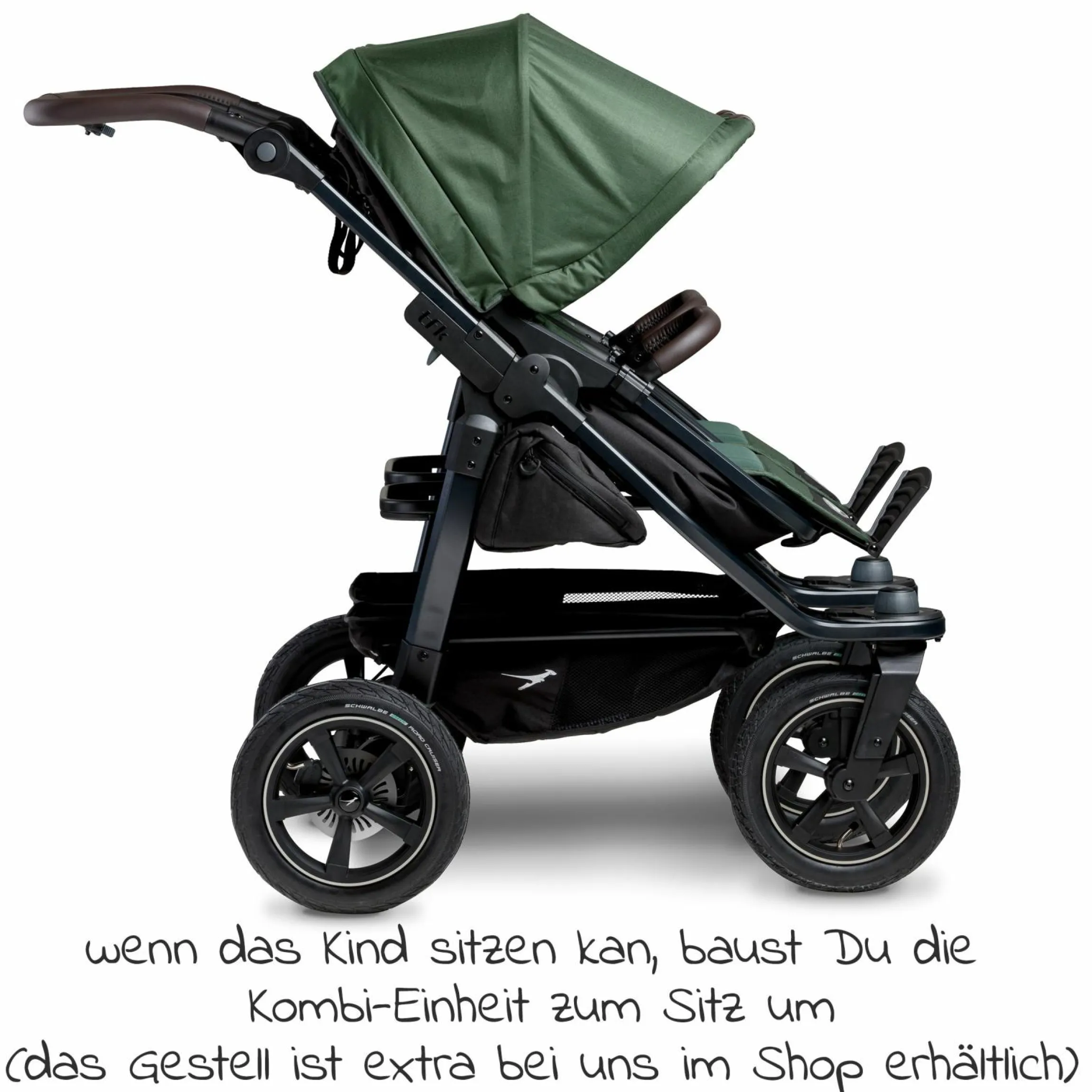 Kombi-Einheit (1 x Wanne / Sitz) für Duo 2 - Olive - Kollektion 2025