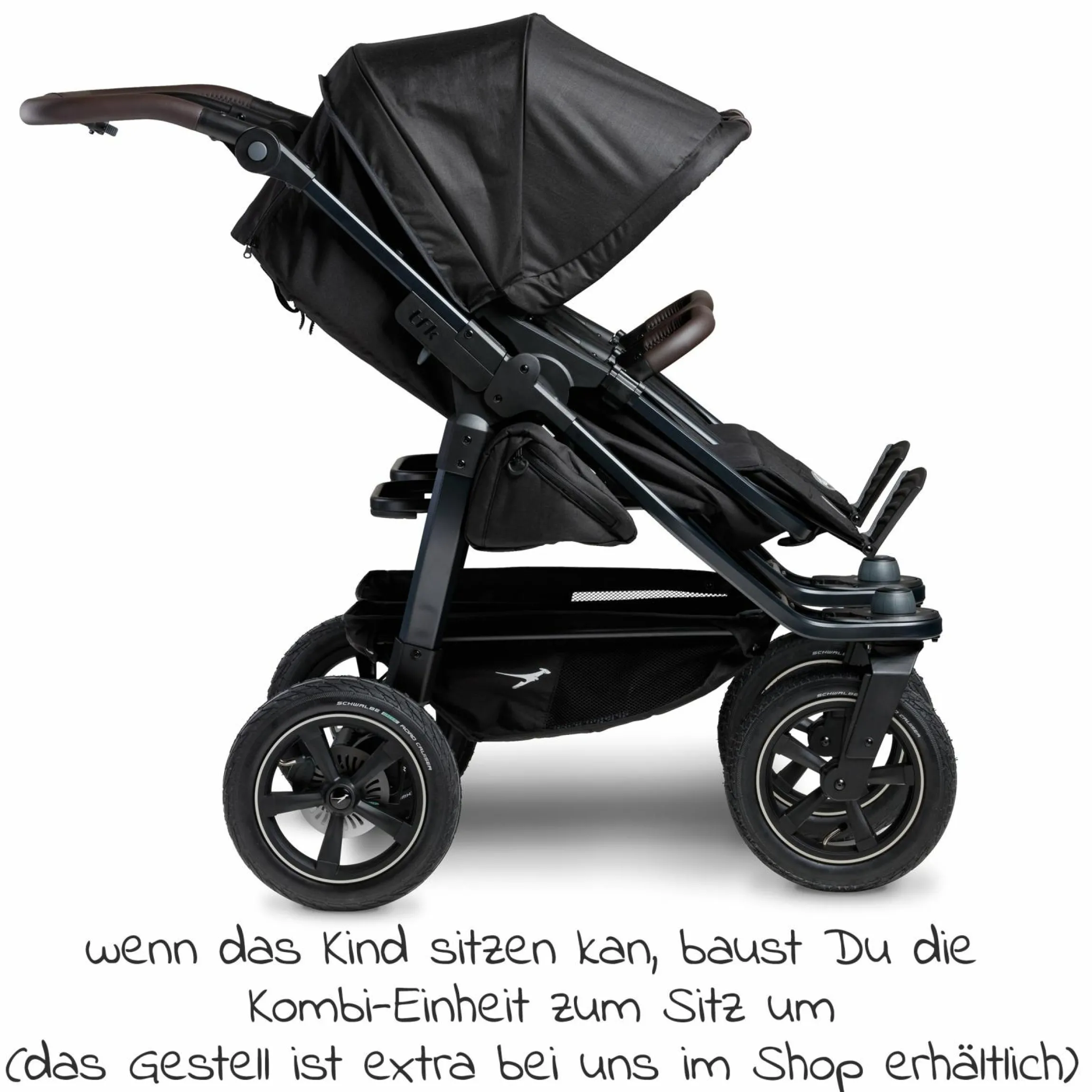 Kombi-Einheit (1 x Wanne / Sitz) für Duo 2 - Schwarz - Kollektion 2025