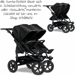 Kombi-Einheit (1 x Wanne / Sitz) für Duo 2 - Schwarz - Kollektion 2025