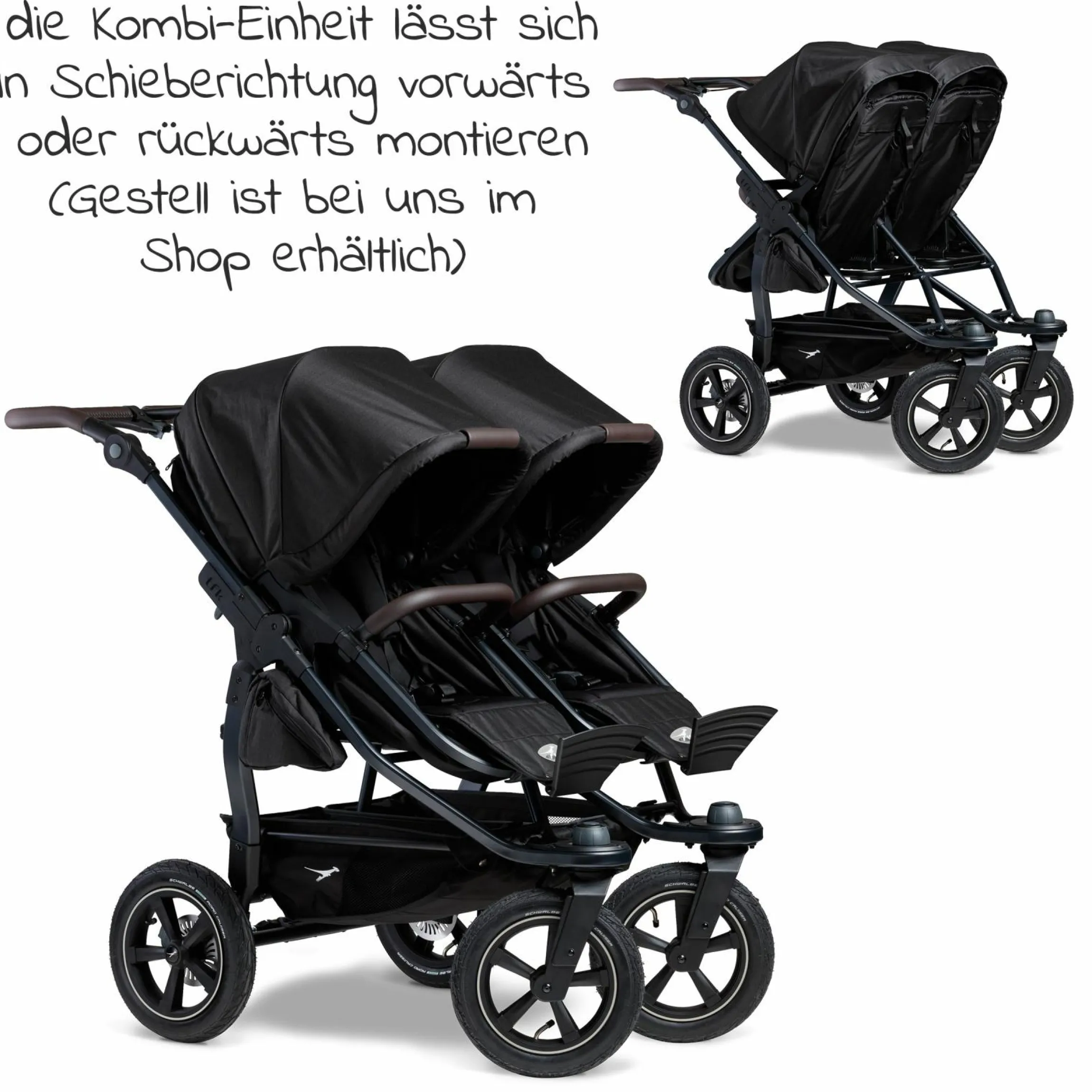 Kombi-Einheit (1 x Wanne / Sitz) für Duo 2 - Schwarz - Kollektion 2025