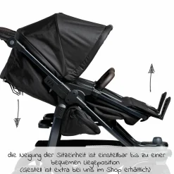 Kombi-Einheit (1 x Wanne / Sitz) für Duo 2 - Schwarz - Kollektion 2025