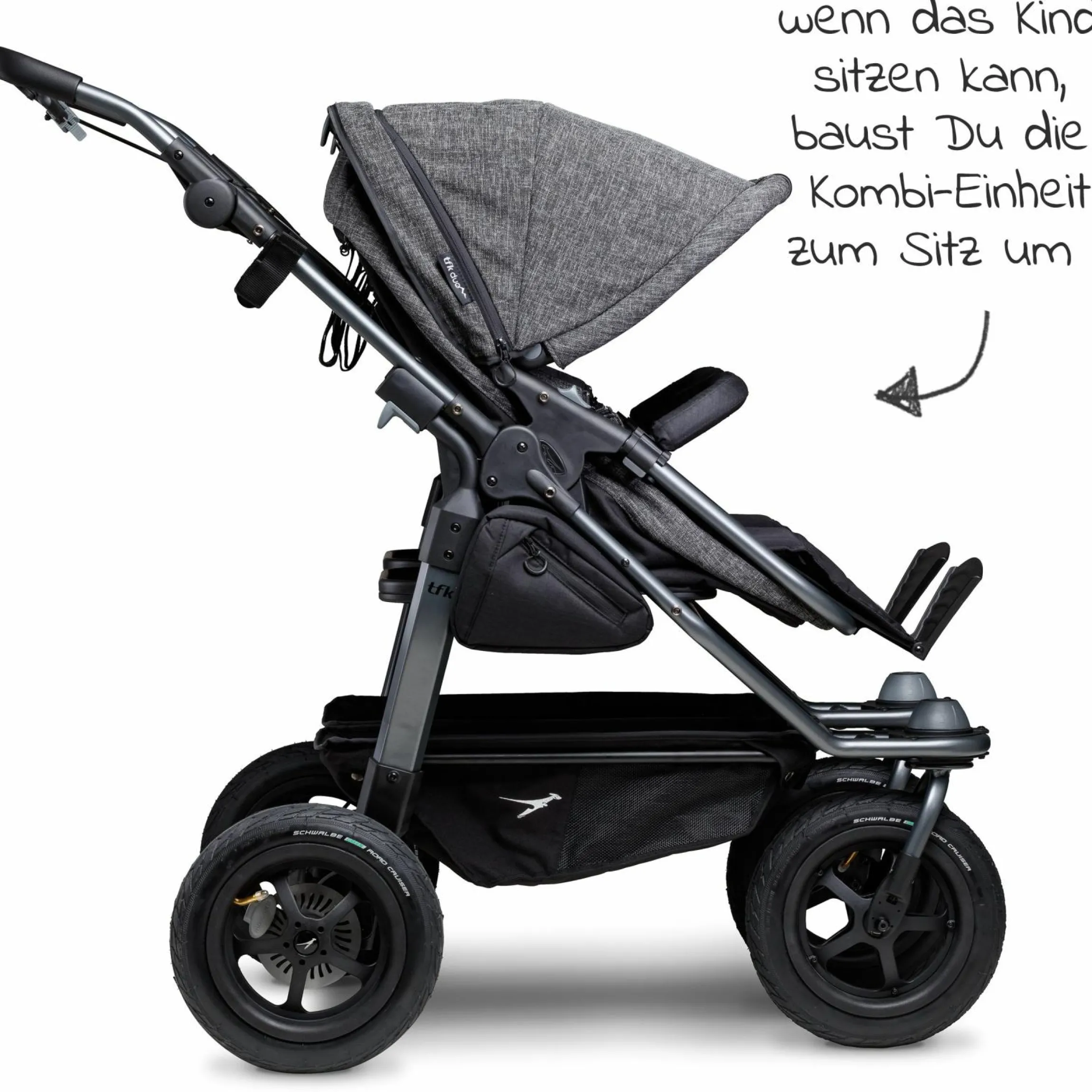Kombi-Einheit (1 x Wanne & Sitz) für Duo - Premium Anthrazit