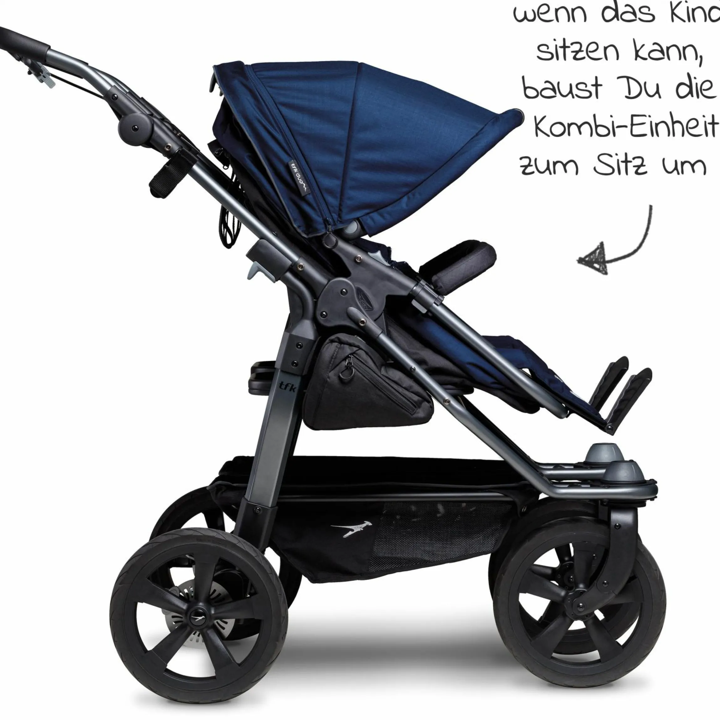 Kombi-Einheit (1 x Wanne & Sitz) für Duo - Marine