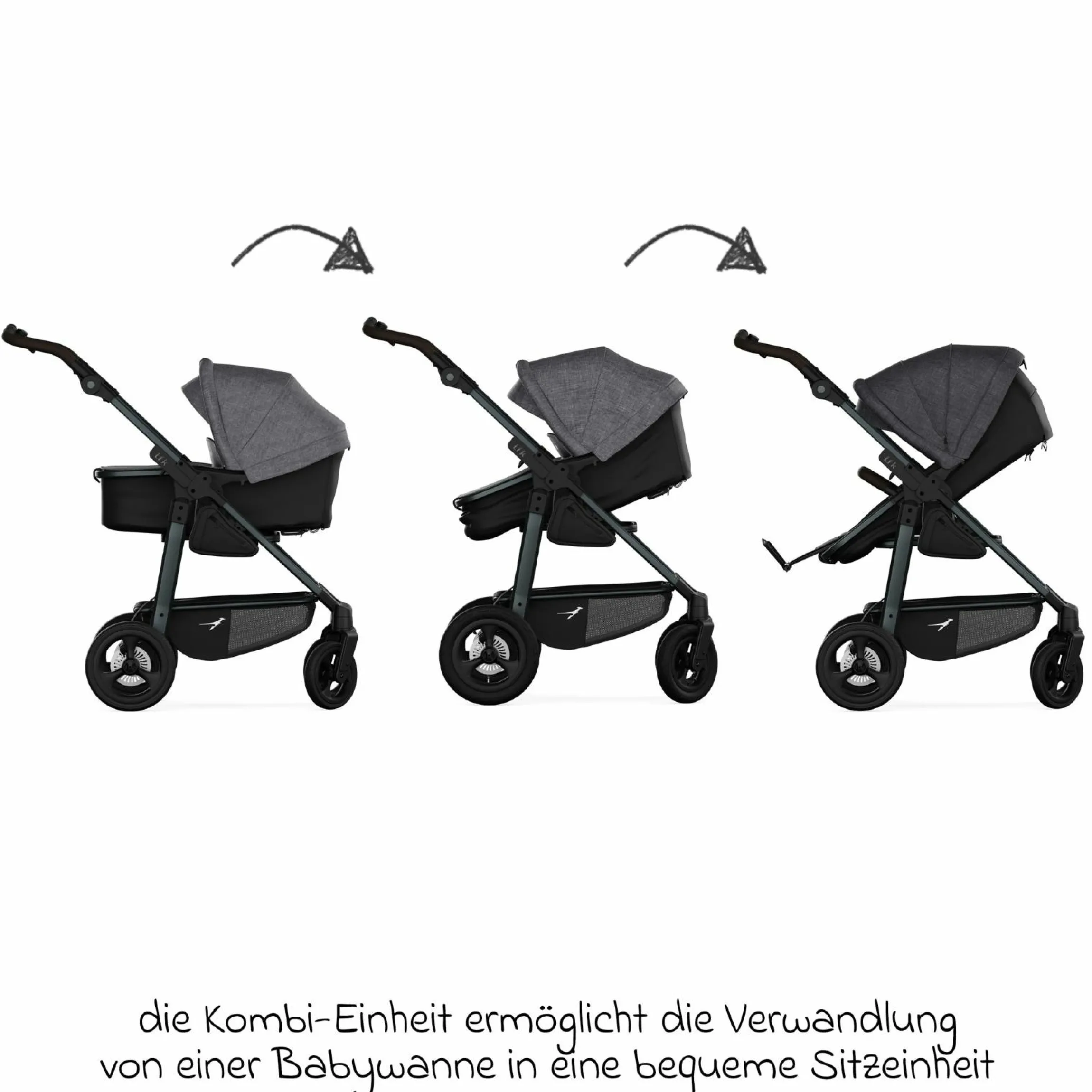 Kombi-Einheit (Wanne & Sitz) für Mono 3/4 & Pro - Premium Grau - Kollektion 2025