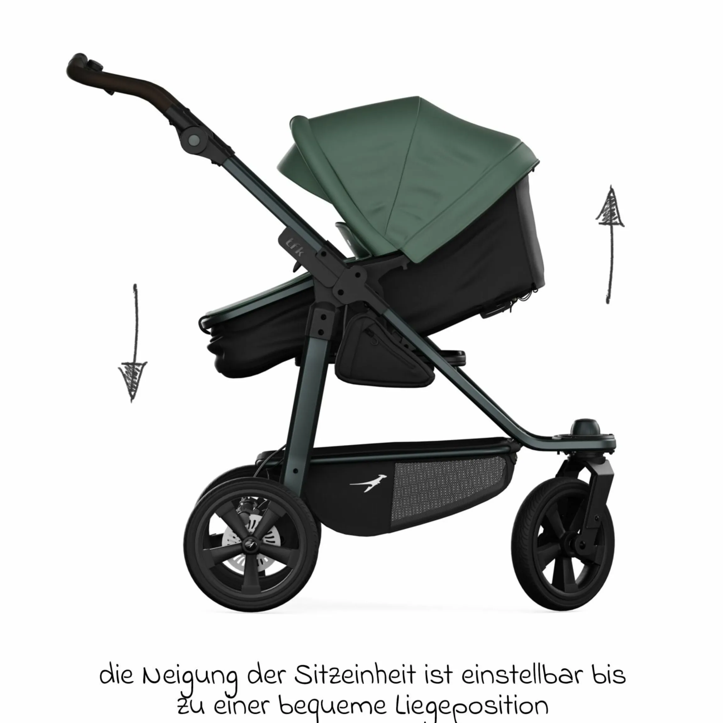 Kombi-Einheit (Wanne & Sitz) für Mono 3/4 & Pro - Olive - Kollektion 2025