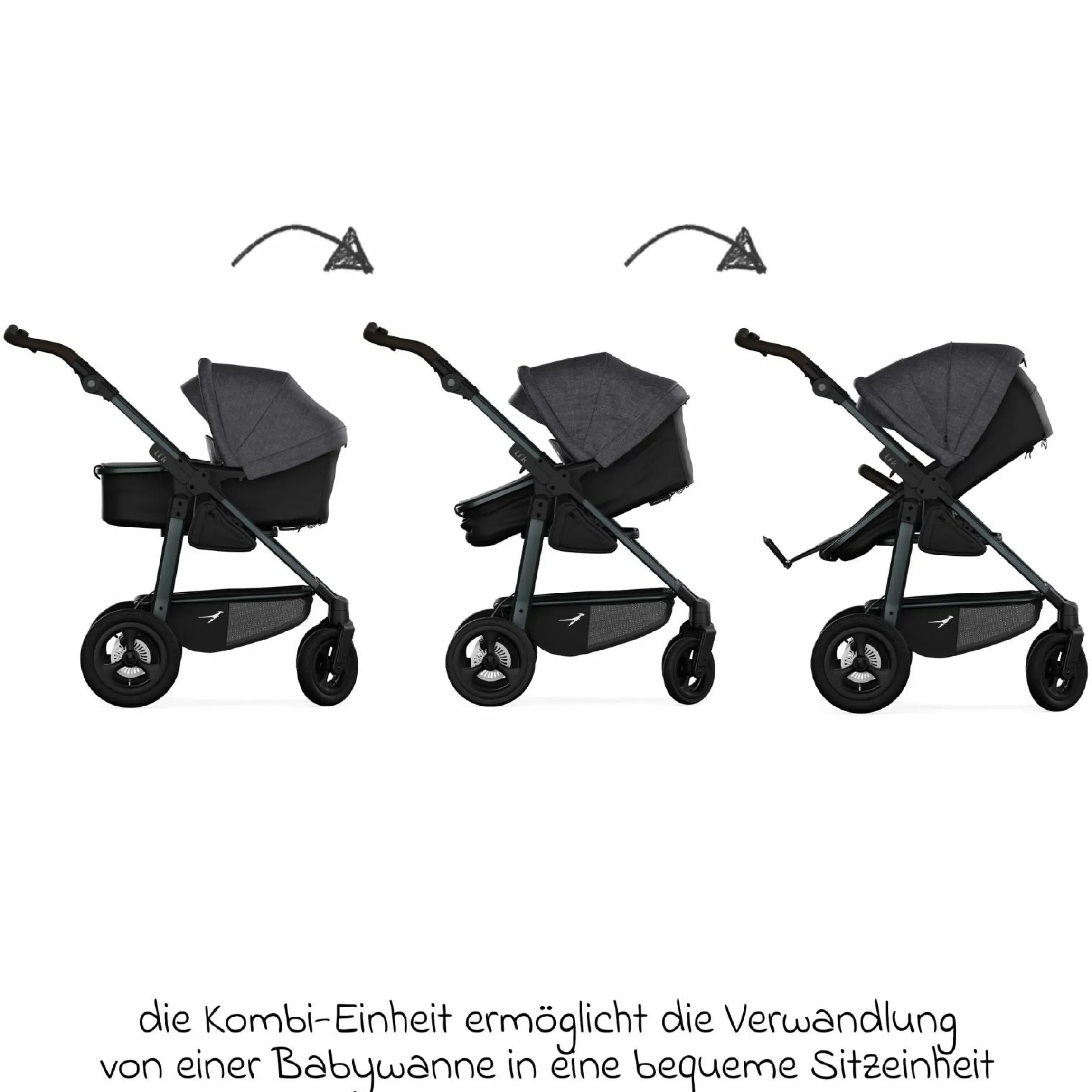 Kombi-Einheit (Wanne & Sitz) für Mono 3/4 & Pro - Premium Schwarz - Kollektion 2025