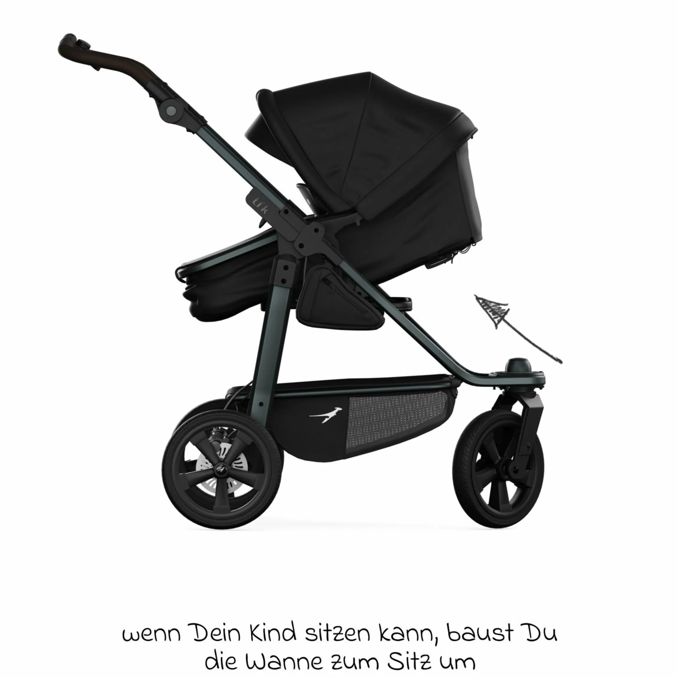 Kombi-Einheit (Wanne & Sitz) für Mono 3/4 & Pro - Schwarz - Kollektion 2025