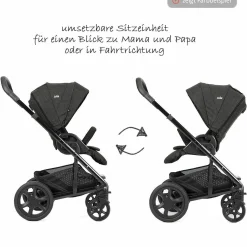 Kombi-Kinderwagen Chrome DLX Set inkl. Babywanne, Fußdecke, Adapter & Regenschutz - Foggy Gray