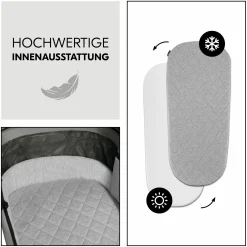 Kombi-Kinderwagen Comfort N Care Air Set (mit Luftreifen) - inkl. Babywanne, Sportsitz, Beindecke und Getränkehalter - Dark Grey