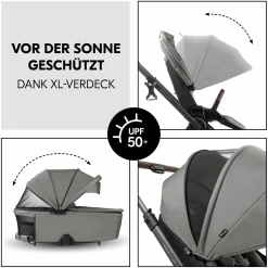 Kombi-Kinderwagen Comfort N Care Air Set (mit Luftreifen) - inkl. Babywanne, Sportsitz, Beindecke und Getränkehalter - Dark Grey