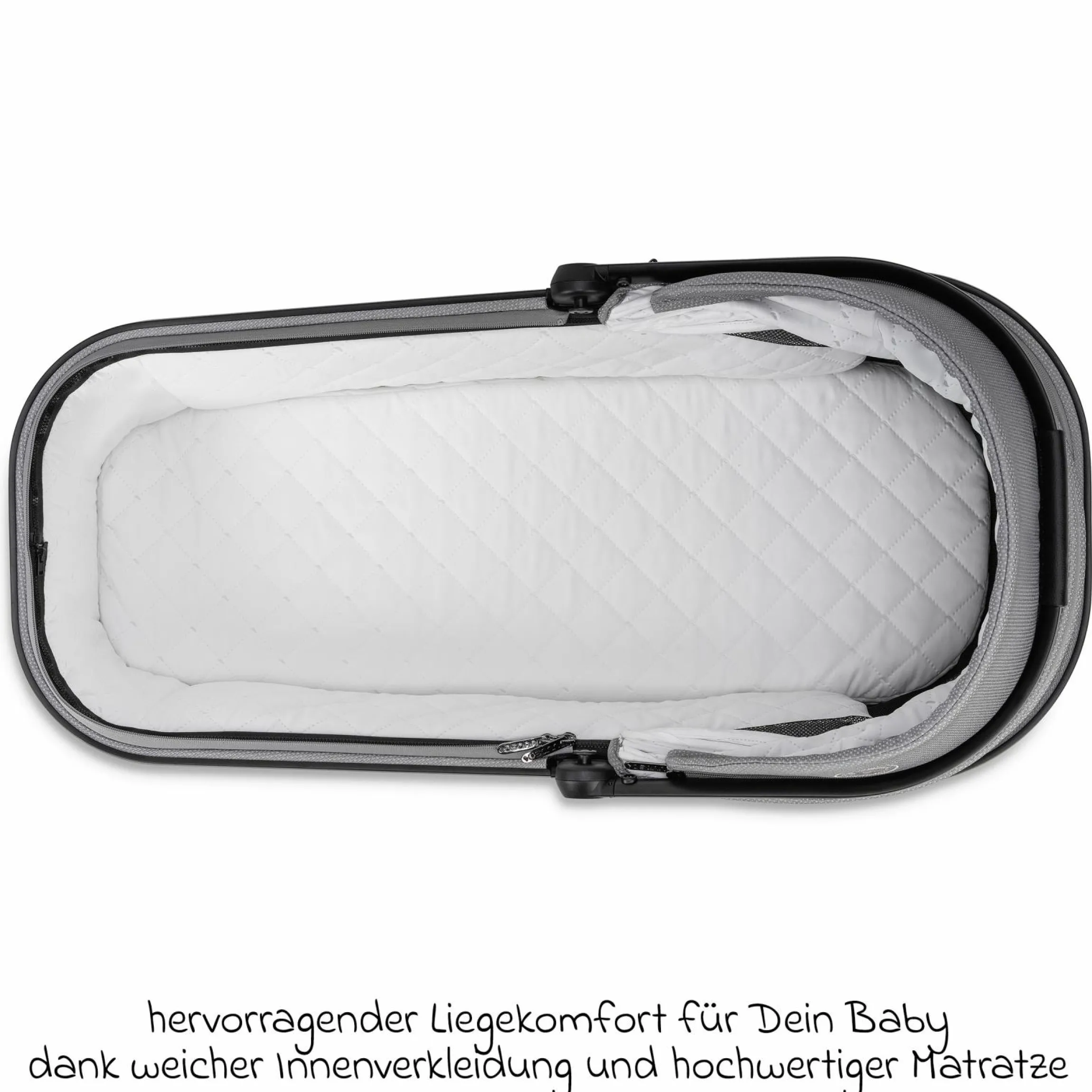 Kombi-Kinderwagen Juntos bis 22 kg belastbar mit Teleskopschieber, umsetzbare Sitzeinheit, Babywanne mit Matratze & Regenschutz - Rock - Kollektion 2025