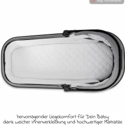 Kombi-Kinderwagen Juntos bis 22 kg belastbar mit Teleskopschieber, umsetzbare Sitzeinheit, Babywanne mit Matratze & Regenschutz - Teak - Kollektion 2025