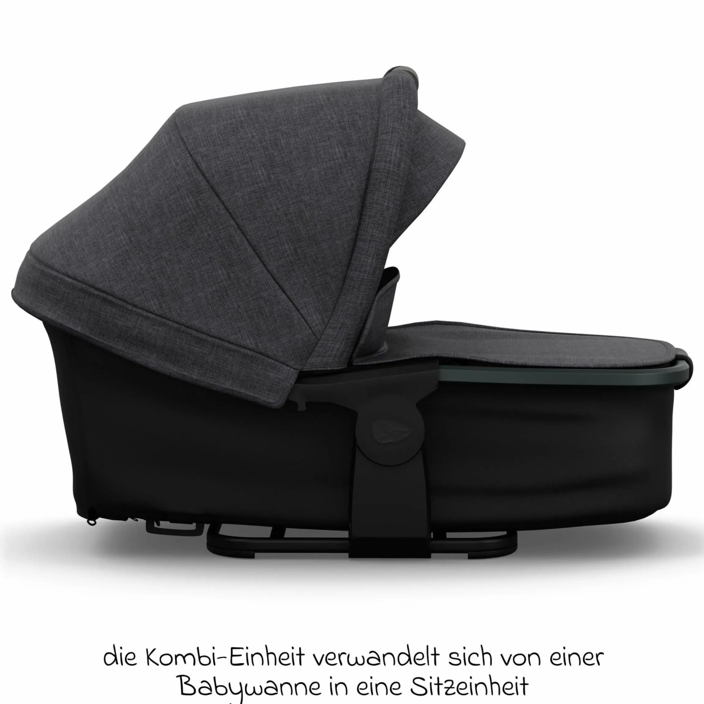 Kombi-Kinderwagen Mono 4 Luftreifen inkl. Kombi-Einheit (Babywanne+Sitz) mit Liegeposition & XXL Zubehörpaket - Premium Schwarz