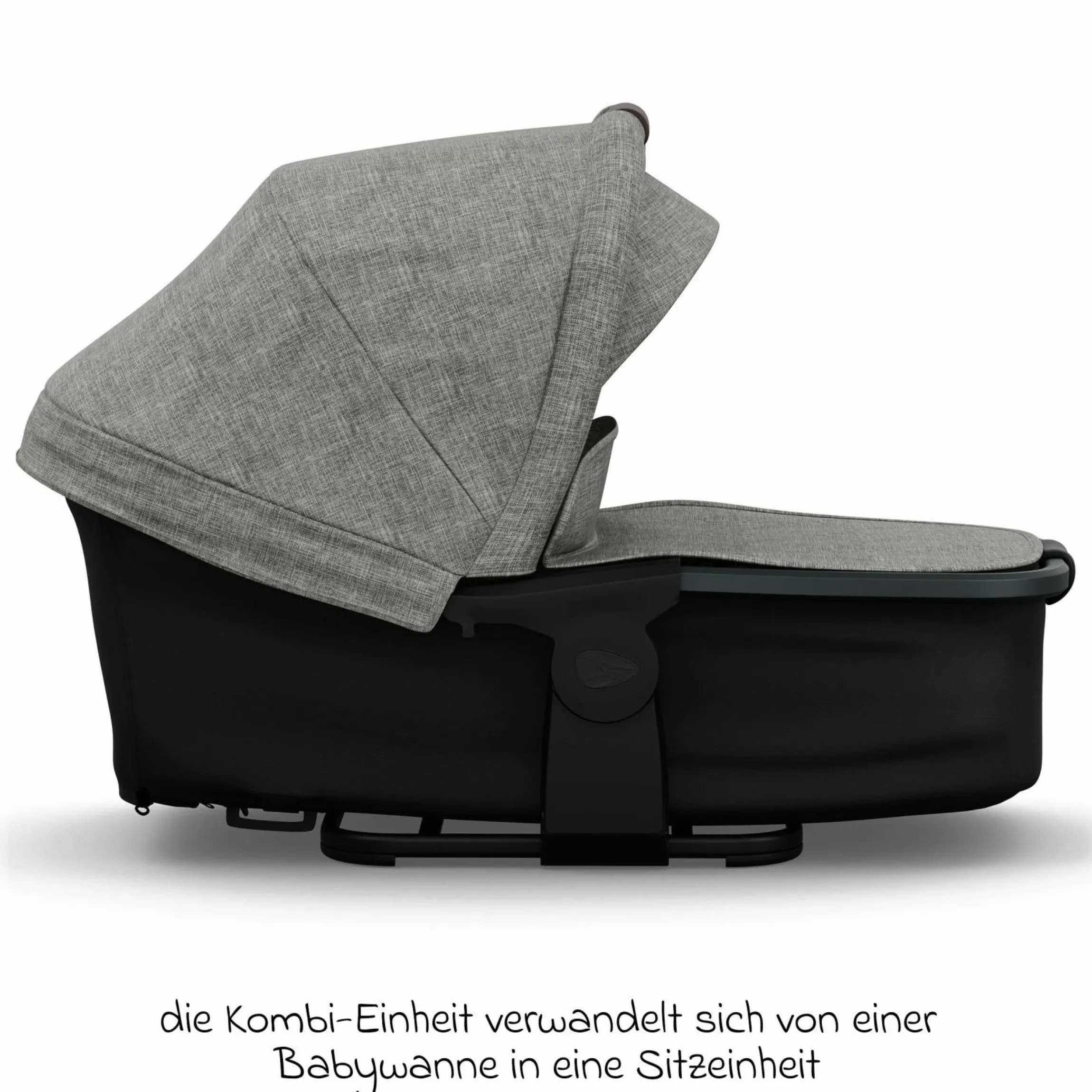Kombi-Kinderwagen Mono 4 Luftreifen inkl. Kombi-Einheit (Babywanne+Sitz) mit Liegeposition & XXL Zubehörpaket - Premium Grau