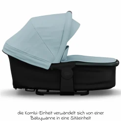 Kombi-Kinderwagen Mono 4 Luftreifen inkl. Kombi-Einheit (Babywanne+Sitz) mit Liegeposition & XXL Zubehörpaket - Blau