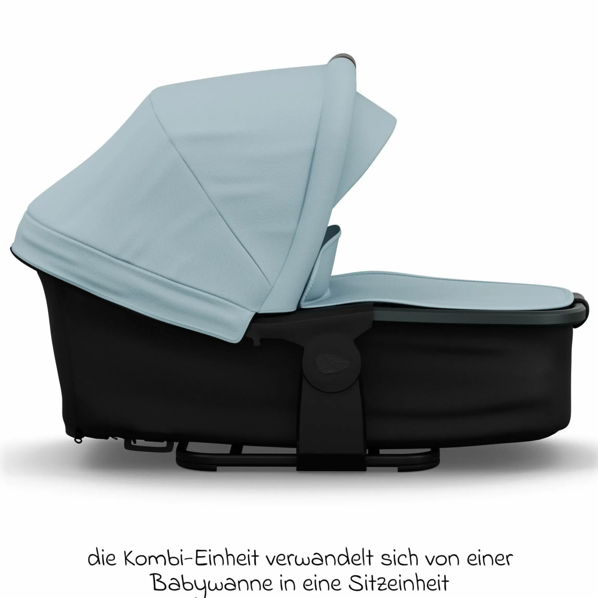 Kombi-Kinderwagen Mono 4 Luftreifen inkl. Kombi-Einheit (Babywanne+Sitz) mit Liegeposition & XXL Zubehörpaket - Blau
