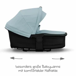Kombi-Kinderwagen Mono 4 Luftreifen inkl. Kombi-Einheit (Babywanne+Sitz) mit Liegeposition & XXL Zubehörpaket - Blau