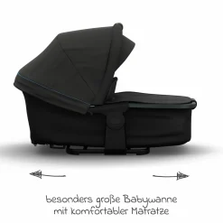 Kombi-Kinderwagen Mono 4 Luftreifen inkl. Kombi-Einheit (Babywanne+Sitz) mit Liegeposition & XXL Zubehörpaket - Anthrazit