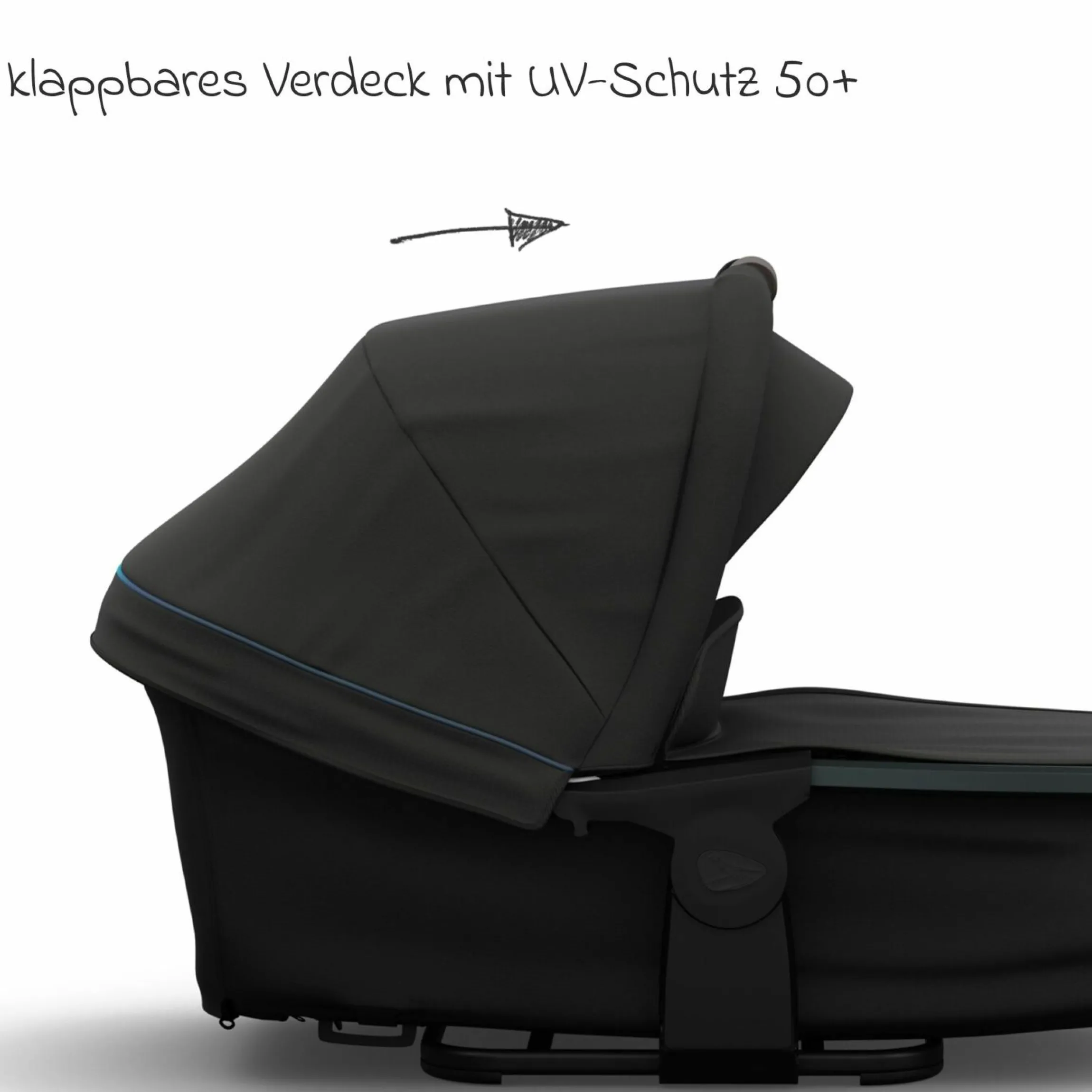 Kombi-Kinderwagen Mono 4 Luftreifen inkl. Kombi-Einheit (Babywanne+Sitz) mit Liegeposition & XXL Zubehörpaket - Anthrazit