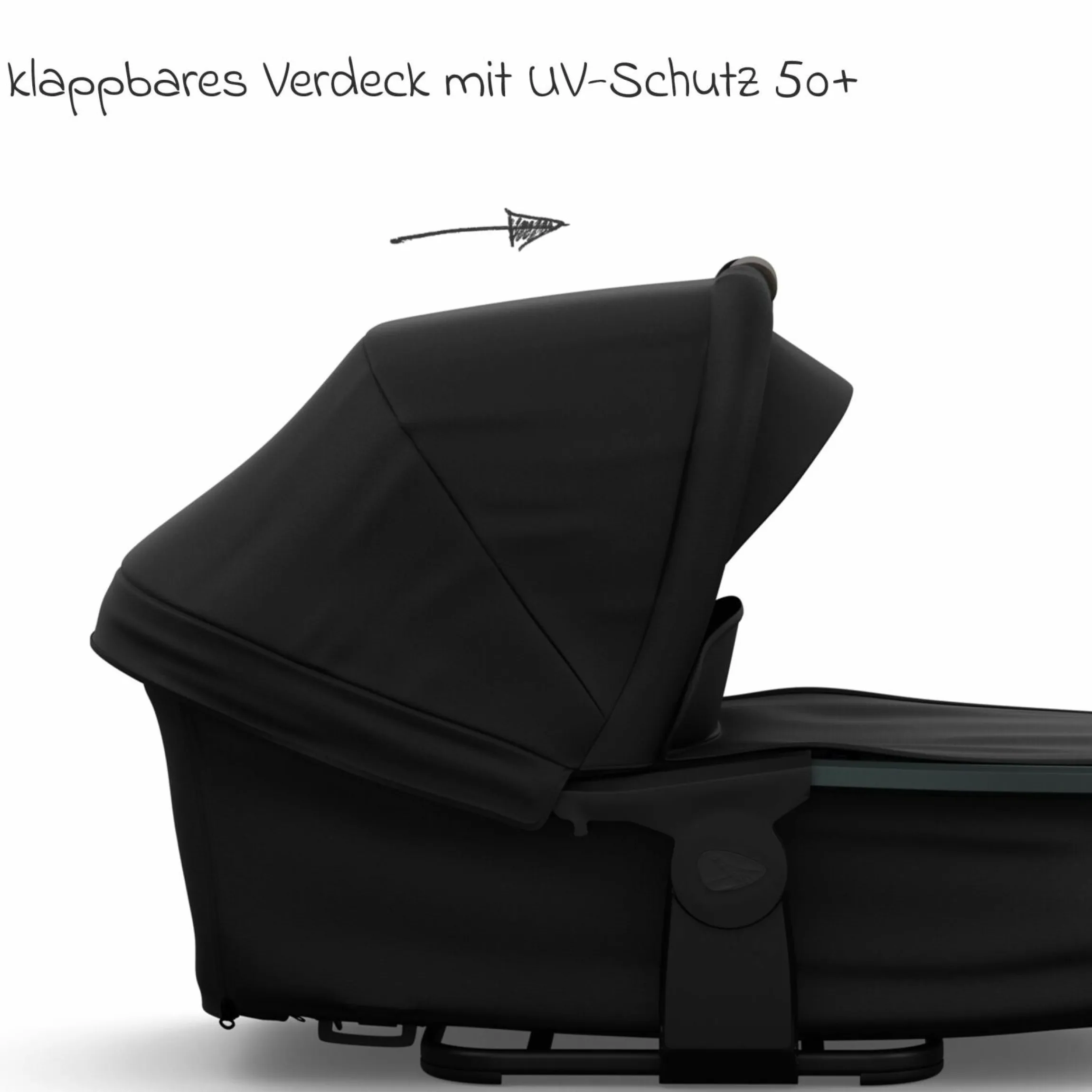 Kombi-Kinderwagen Mono 4 Luftreifen inkl. Kombi-Einheit (Babywanne+Sitz) mit Liegeposition & XXL Zubehörpaket - Schwarz