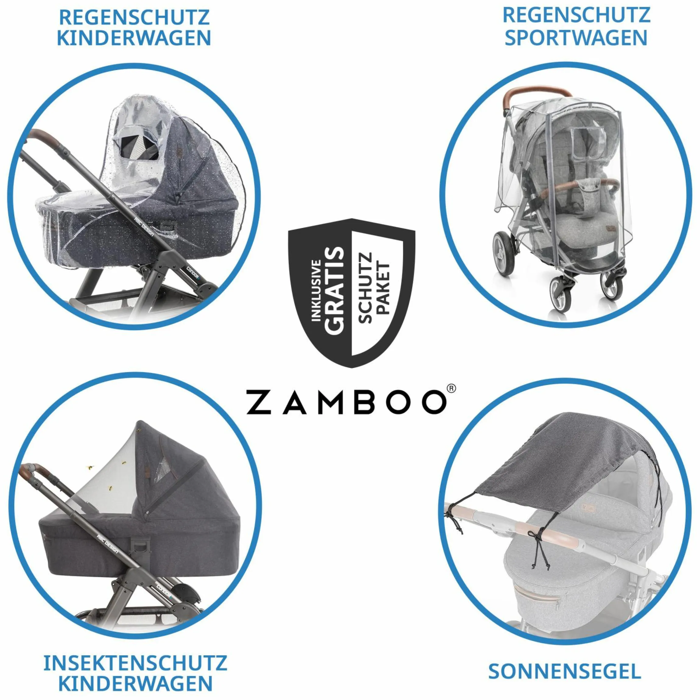 Kombi-Kinderwagen Mono 4 Luftreifen inkl. Kombi-Einheit (Babywanne+Sitz) mit Liegeposition & XXL Zubehörpaket - Sand
