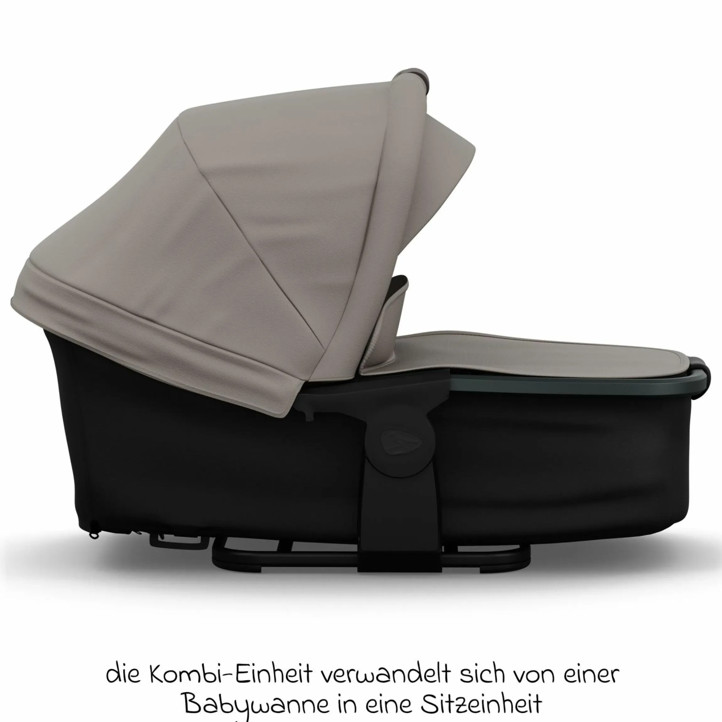 Kombi-Kinderwagen Mono 4 Luftreifen inkl. Kombi-Einheit (Babywanne+Sitz) mit Liegeposition & XXL Zubehörpaket - Sand
