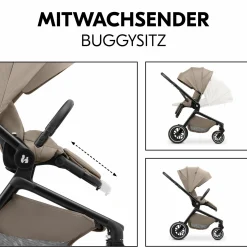 Kombi-Kinderwagen Move N Care Set - inkl. Babywanne und Sportsitz - Mocha